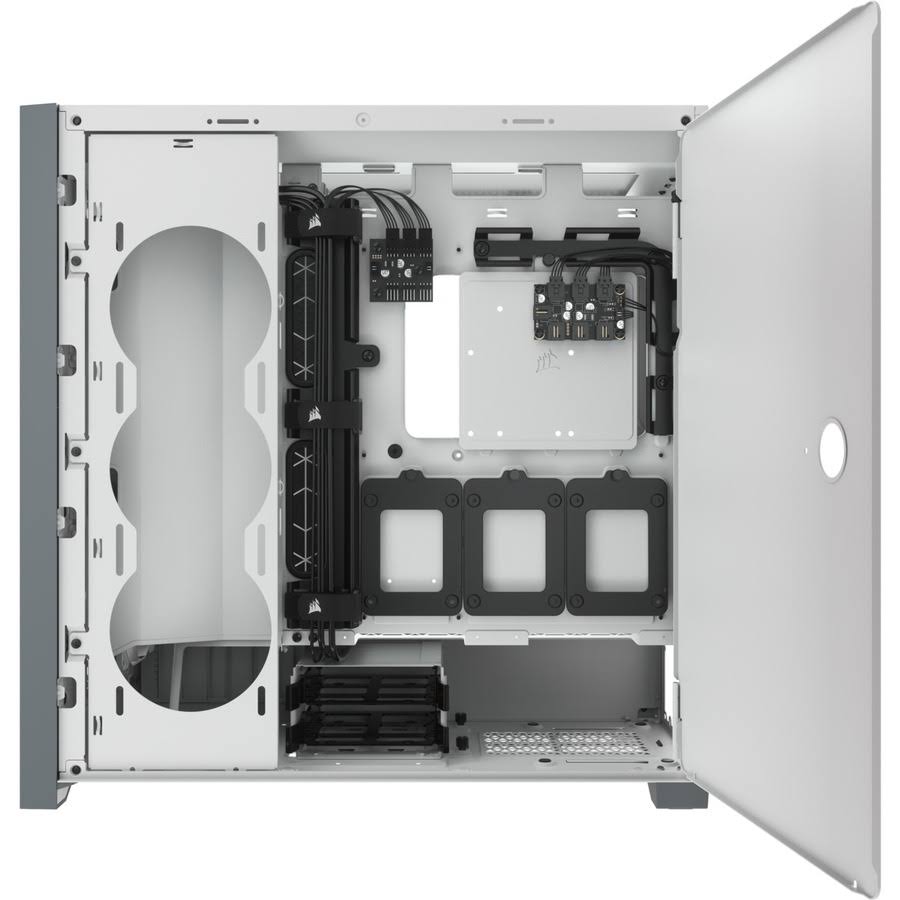 Corsair iCUE 5000X RGB Tempered Glass Mid-Tower ATX PC Smart Case - White