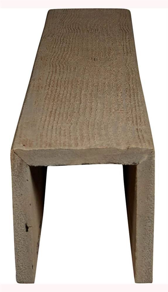 Ekena Millwork BMRS3C0060X100X096HD 6x22W x 10x22H x 8&L 3-Sided (U-beam) Rough Sawn Endurathane Faux Wood Ceiling Beam, Natural