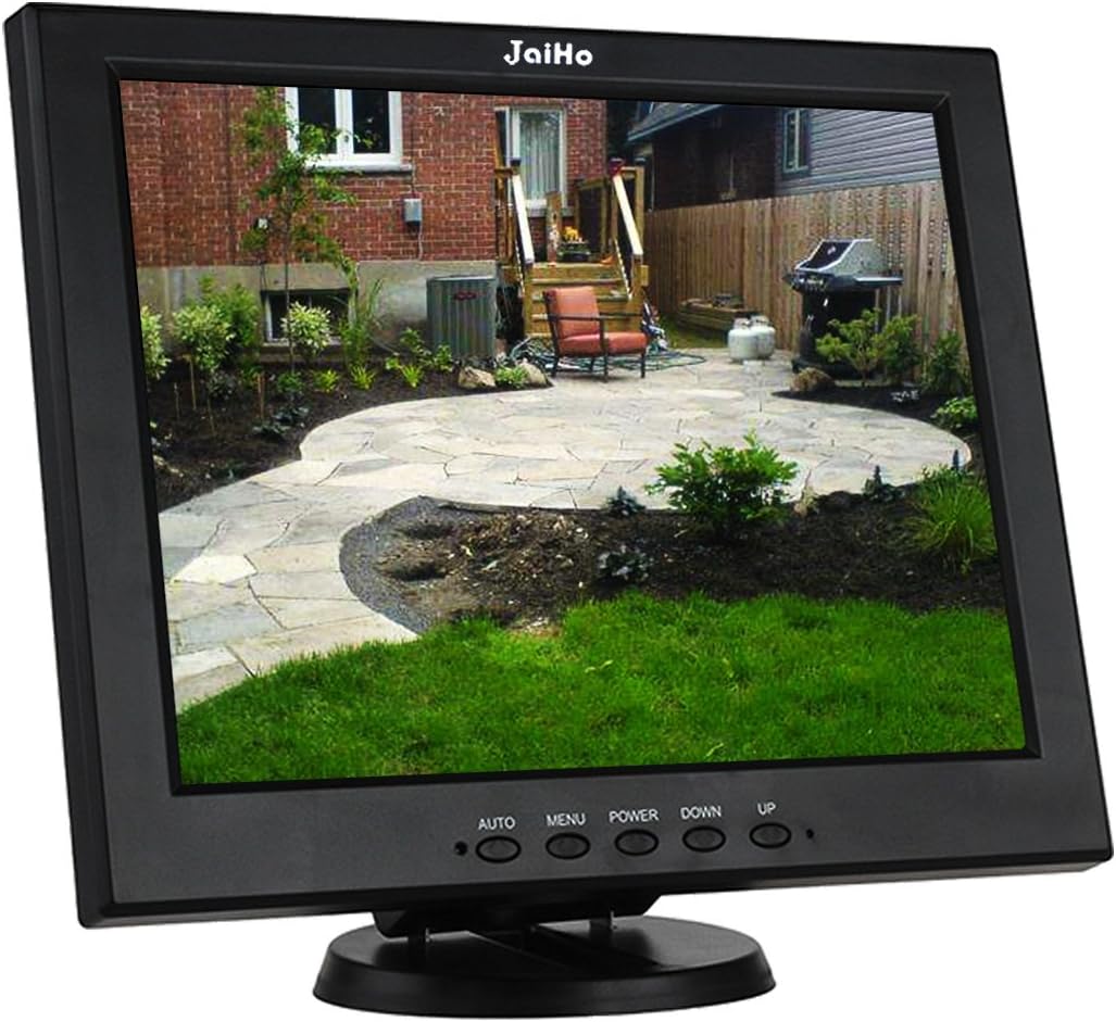 JaiHo 15 Inch LCD Monitor HDMI VGA Monitor, 1024x768 Resolution Monitor Color Screen with VGA/AV/HDMI/BNC/USB Earphone Output, Built-in Dual Speakers