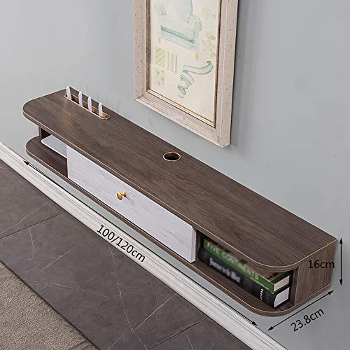 Wall Hanging Tv Cabinet,Floating Entertainment Unit Solid Wood, Wall-Mounted Tv Cabinet Simple Small Apartment Wall Cabinet Set-Top Box Rack/A/120Cm/120Cm a/a