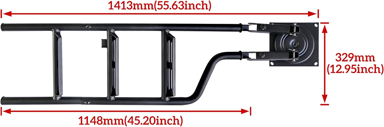POKIAUTO Universal 42" Foldable Pickup Truck Tailgate Ladder, Heavy Duty Folding Tailgate Step Ladder with Lock Device Universal Fit for Pickup Truck (F150, RAM 1500 etc.) Accessories