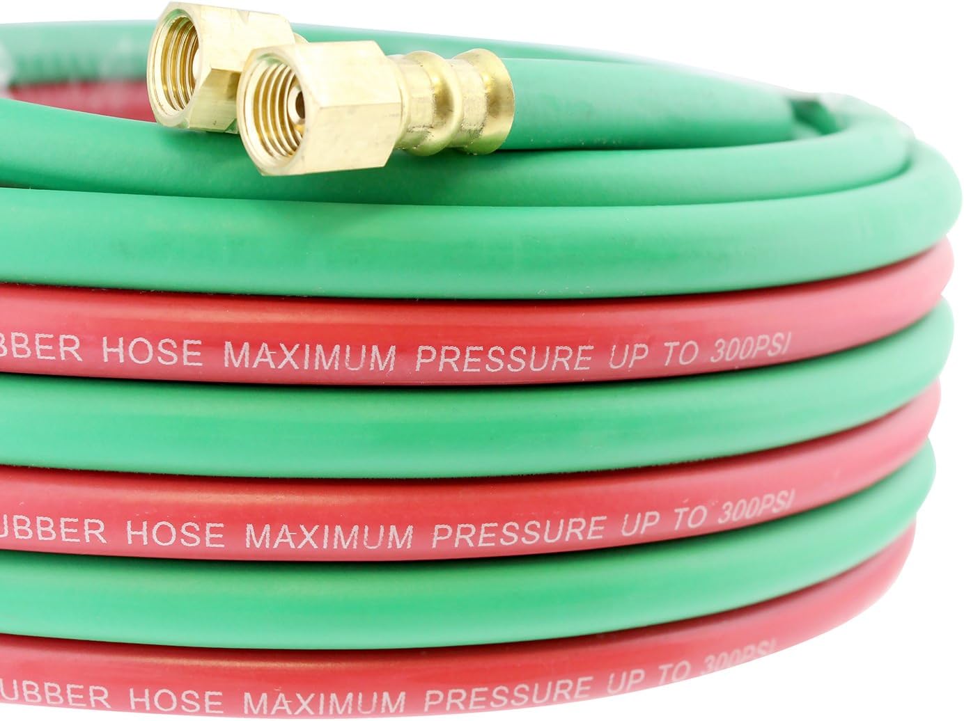 ABN Oxygen Acetylene Hose 1/4 Inch B Fittings Twin Welding Hose Oxy Acetylene Torch Hose Cutting Torch Hoses, 25 Foot