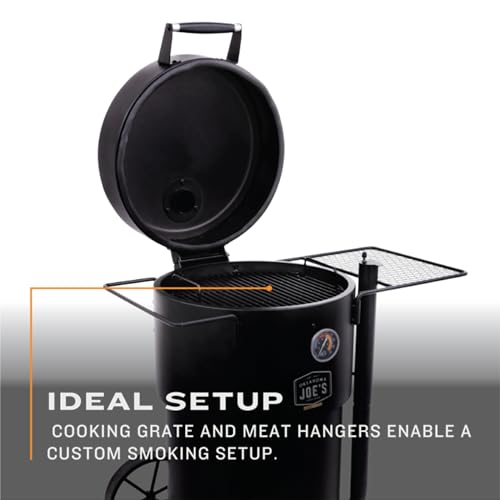 Char-Broil Oklahoma Joes Bronco Barrel Drum Smoker with Porcelain Coated Steel, Air Intake Channel, and 630 Square Inches Cooking Surface, Black