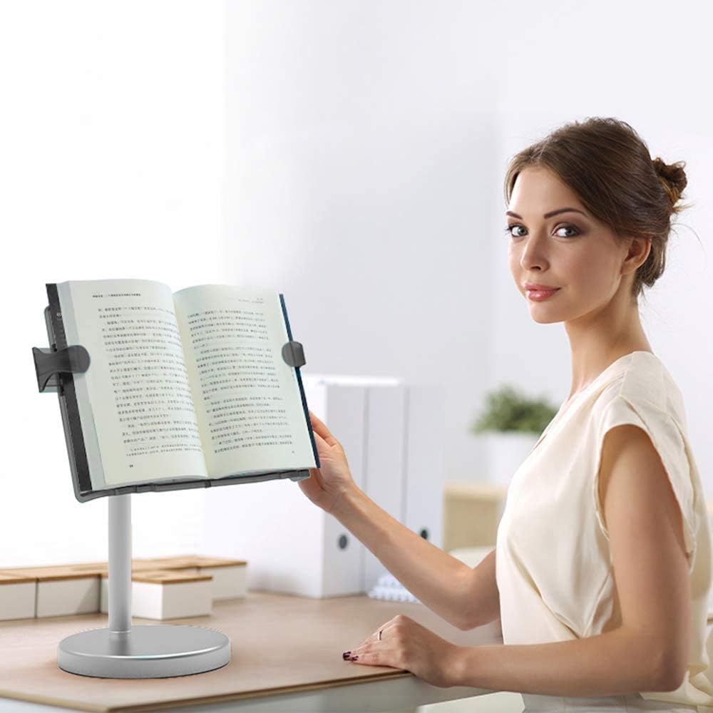LS Hands Free Book Stand Flexible Folding Document Holder Adjustable Reading Height and Angle for Hard Covers, Paperbacks, CookBooks, TextBooks, Magazines (Height Blue Cat)