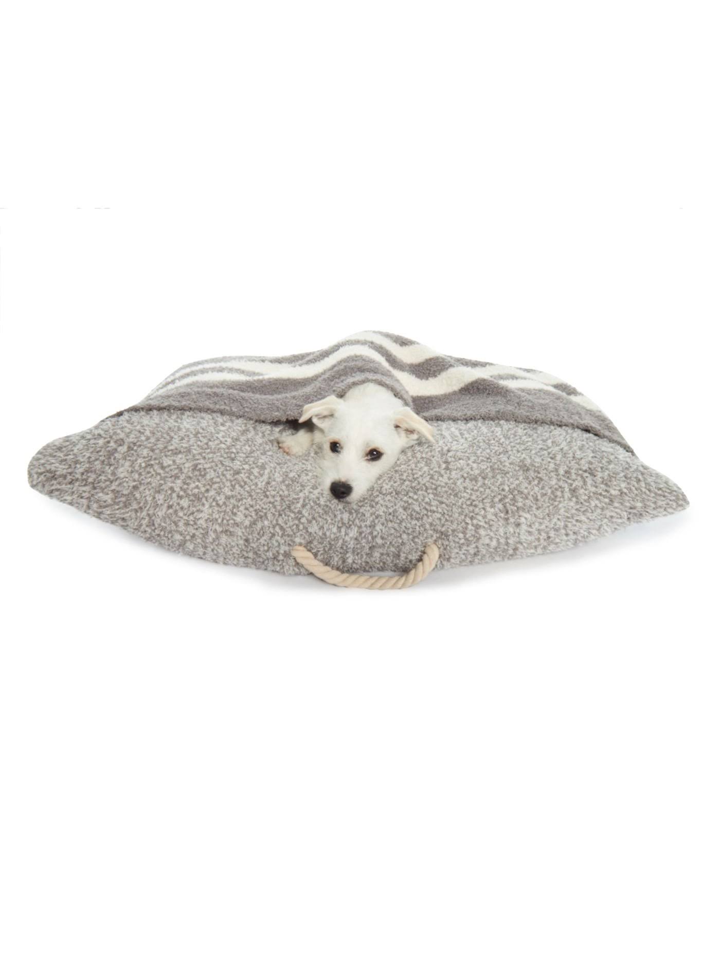 Barefoot Dreams CozyChic Pet Bed Heathered Warm Gray/Cream