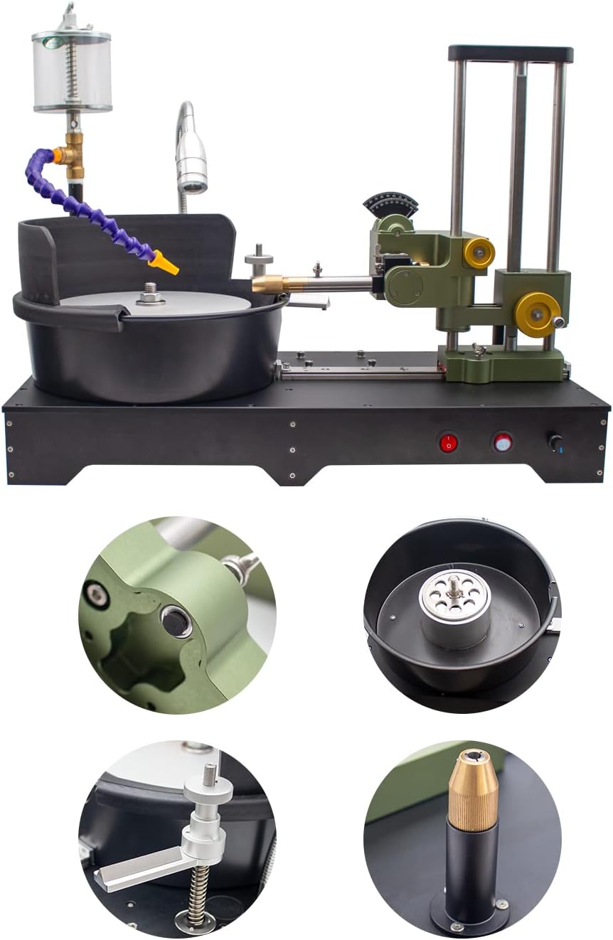 Gemstone Grinding Faceting Machine Faceted Gem Polishing Machine Jewelry Polisher Flat Grinder Lapidary Machine 2800RPM 120W (New Standard Machine)