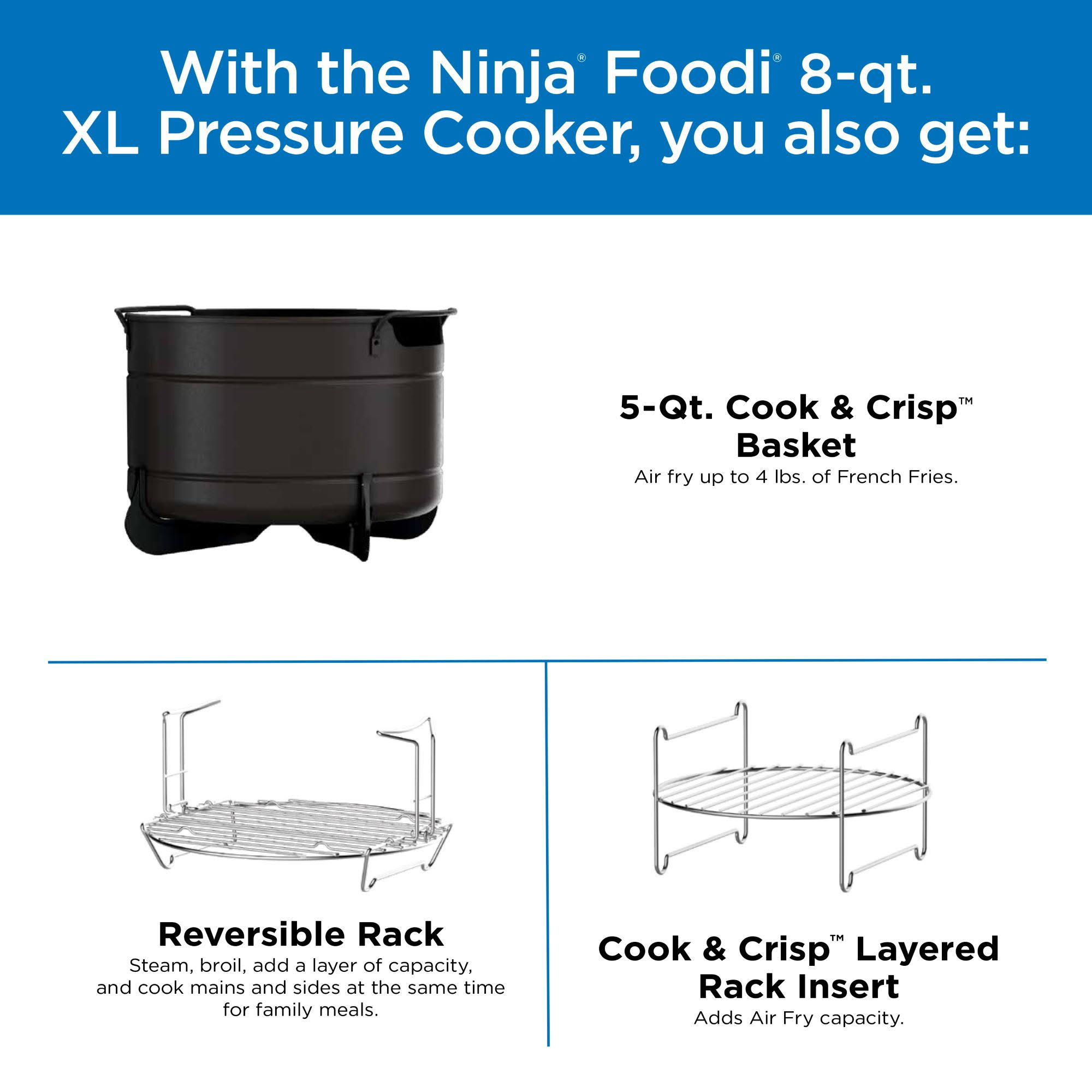 Ninja Foodi 10-in-1 8 Quart XL Pressure Cooker Air Fryer Multicooker, Stainless, os405