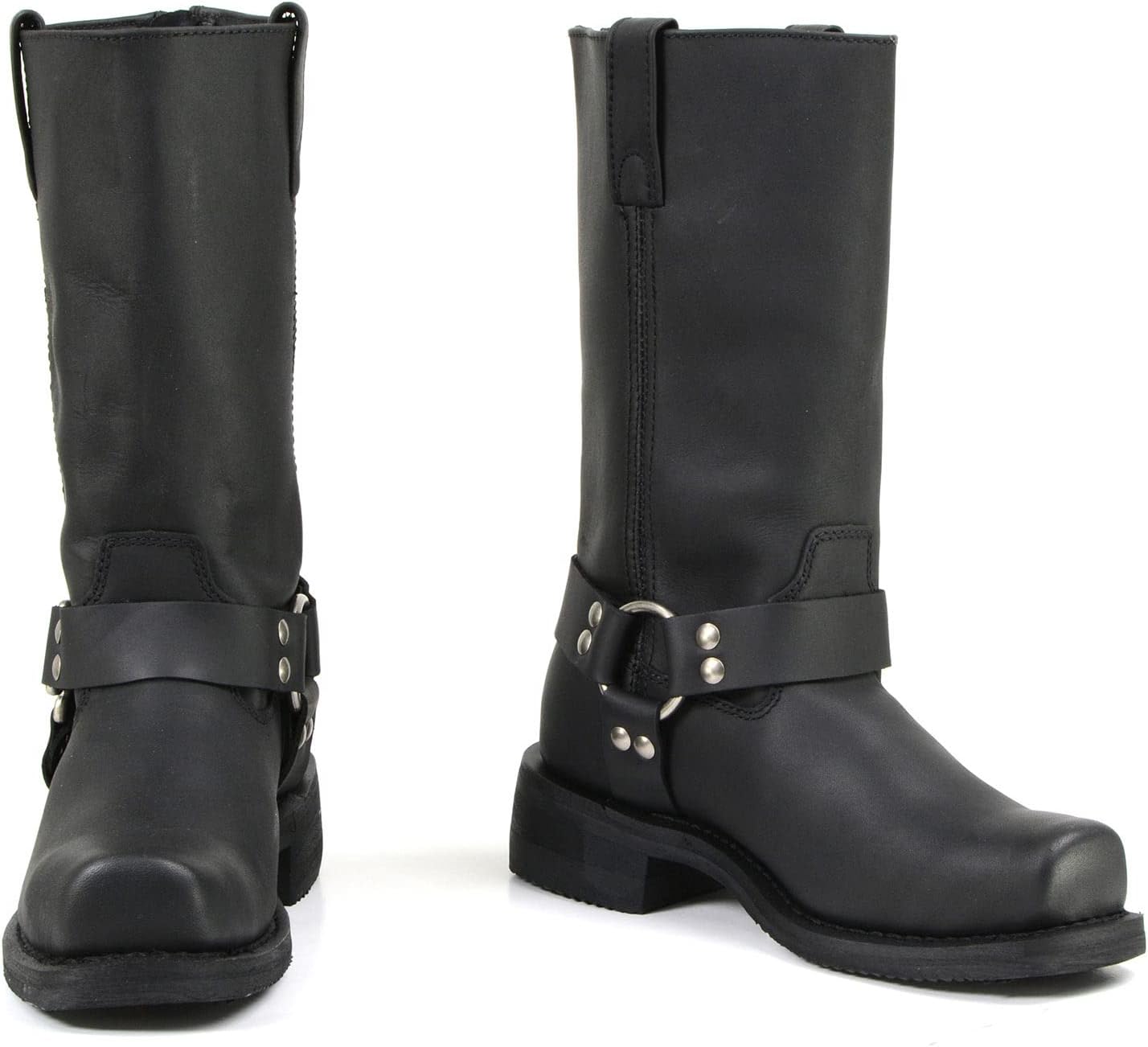 Milwaukee Motorcycle Clothing Company MB410EEE Men's EEE Wide Black Classic Harness Motorcycle Leather Boots - 11 EEE