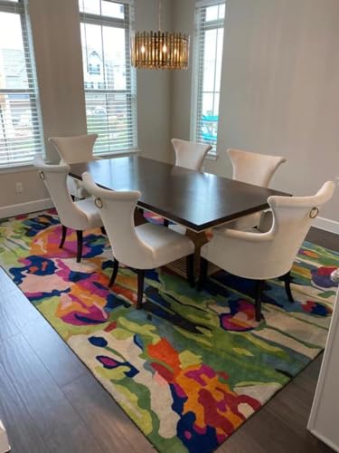 Hand Tufted Floral Area Rug, New Zealand Woolen Carpet for Living Room, Bedroom, Dining Room and Hall (8 x 10 Feet, Multicolor)