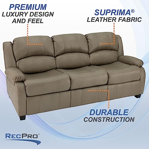 RecPro Charles Collection | 80" RV Hide A Bed Loveseat | Memory Foam Mattress | RV Sleeper Sofa | Pull Out Couch | RV Furniture | RV Loveseat | RV Living Room (Slideout) Furniture | Putty