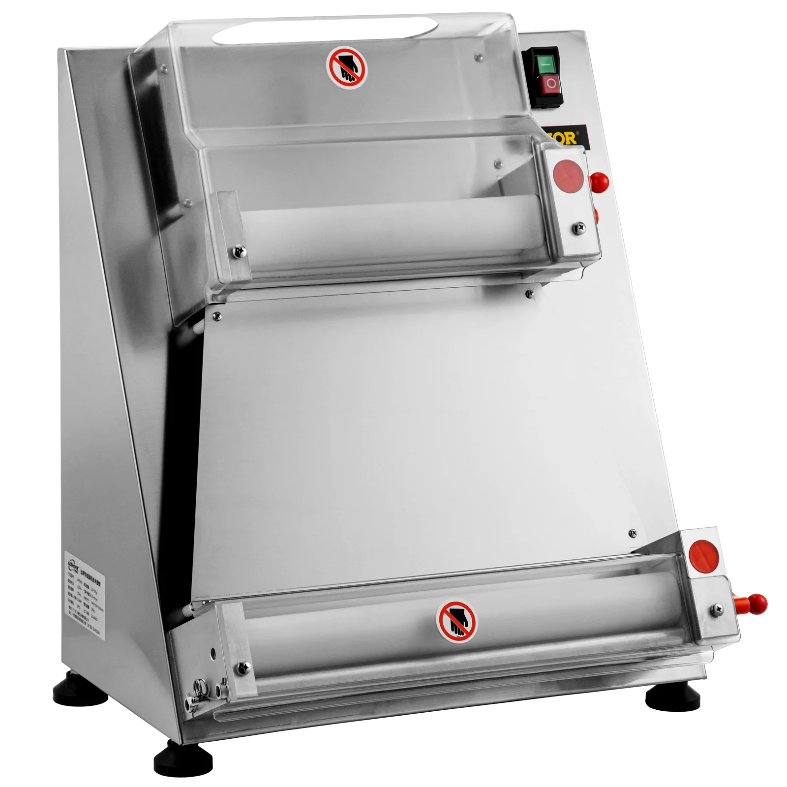 VEVORbrand Commercial Dough Roller Sheeter 15.7inch Electric Pizza Dough Roller Machine 370W Automatically Suitable for Noodle Pizza Bread and Pasta Maker Equipment