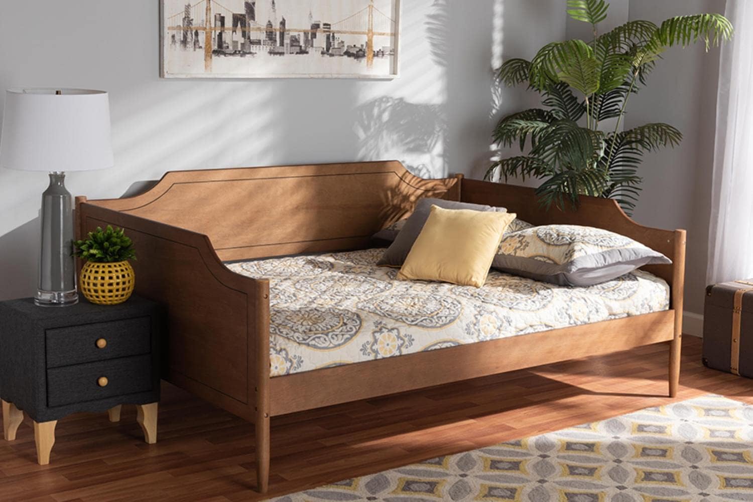Baxton Studio Alya Walnut Brown Finished Wood Full Size Daybed