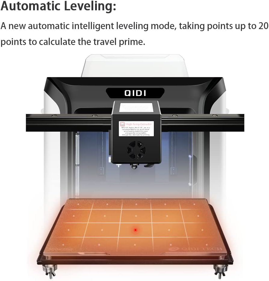 R QIDI TECHNOLOGY X-CF Pro Industrial Grade 3D Printer,Specially Developed for Printing Carbon Fiber&Nylon with QIDI Fast Slicer, Automatic Leveling,Build Volume 11.8x9.8x11.8 Inch
