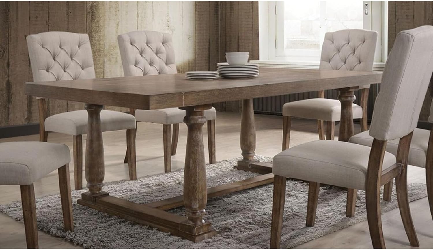 Dining Table in Weathered Oak, Oak Dining Tables, Solid Wood