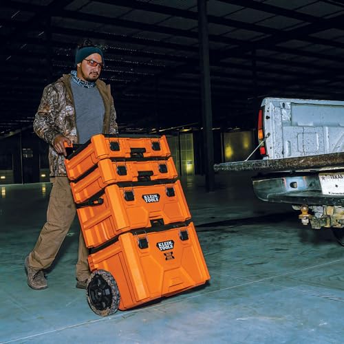 Klein Tools 54802MB MODbox Rolling Toolbox, Modular Tool Storage System with Side Mounting, 10-Inch Rubber Wheels, Removable Handle