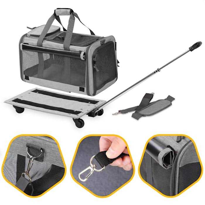 Kopeks Pet Carrier with Detachable Wheels for Small and Medium Dogs Cats - Pet Supplies online store