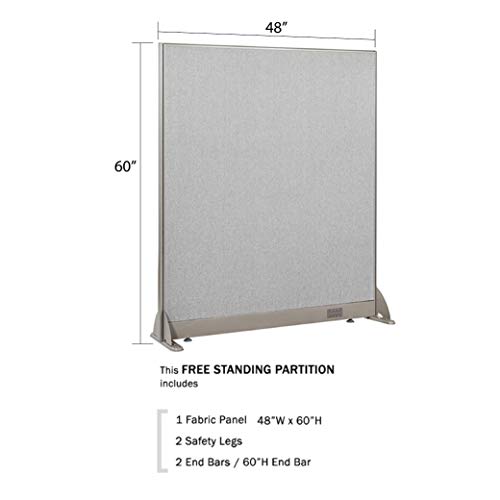 GOF Freestanding Office Partition, Large Fabric Room Divider Panel, 48" W x 72" H