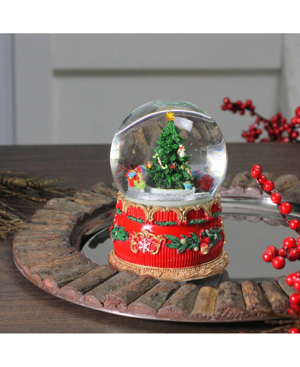 Northlight Musical Christmas Tree and Train Animated Water Globe