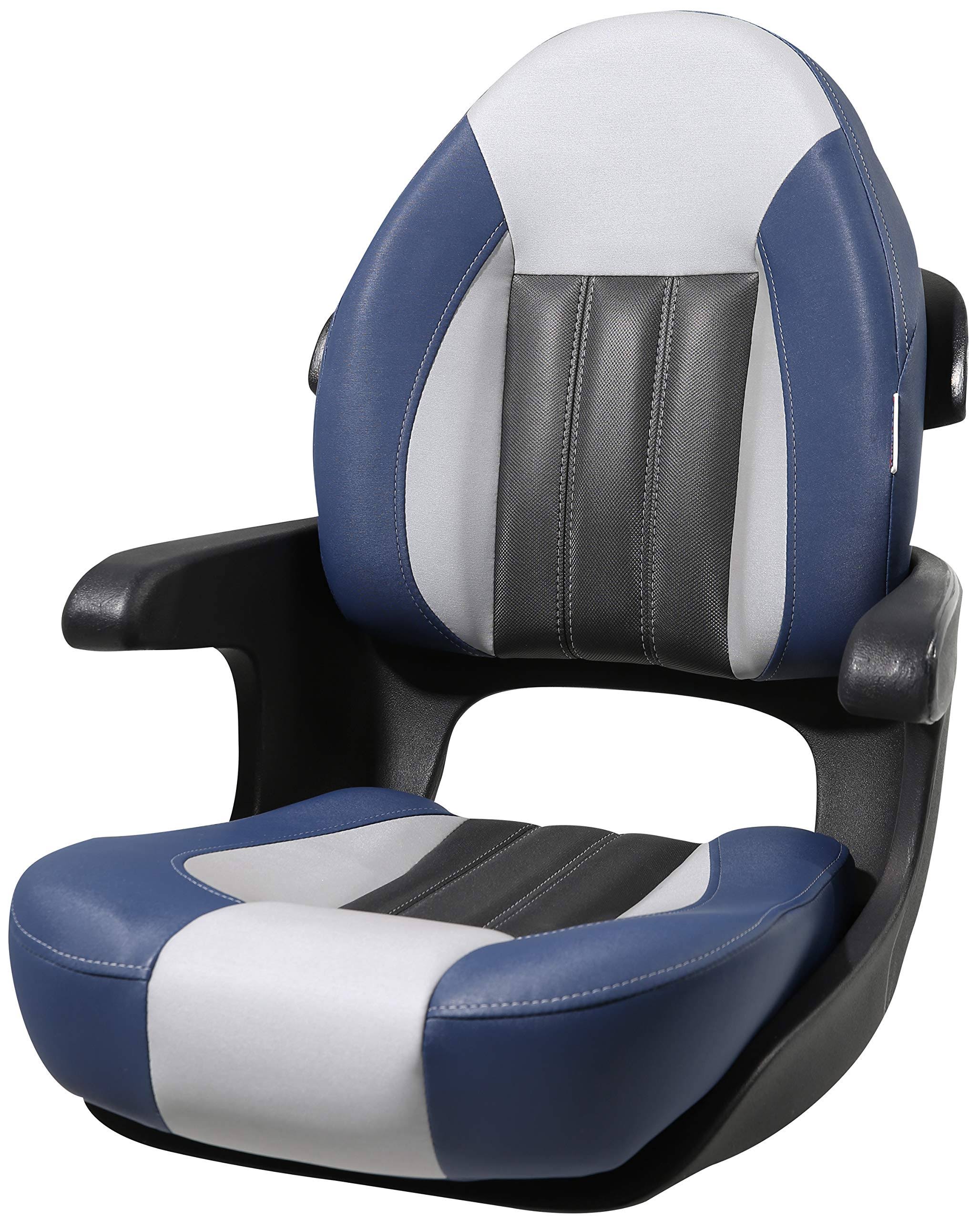 Tempress ProBax Captain&s Boat Seat with Arms - Blue/Gray/Carbon