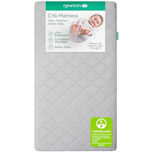 Newton Baby Crib Mattress and Toddler Bed - Waterproof - Ultra-Breathable Proven to Reduce Suffocation Risk, 100% Washable, Better Than Organic, 2-Stage Removable Cover, Deluxe 5.5" Thick - White