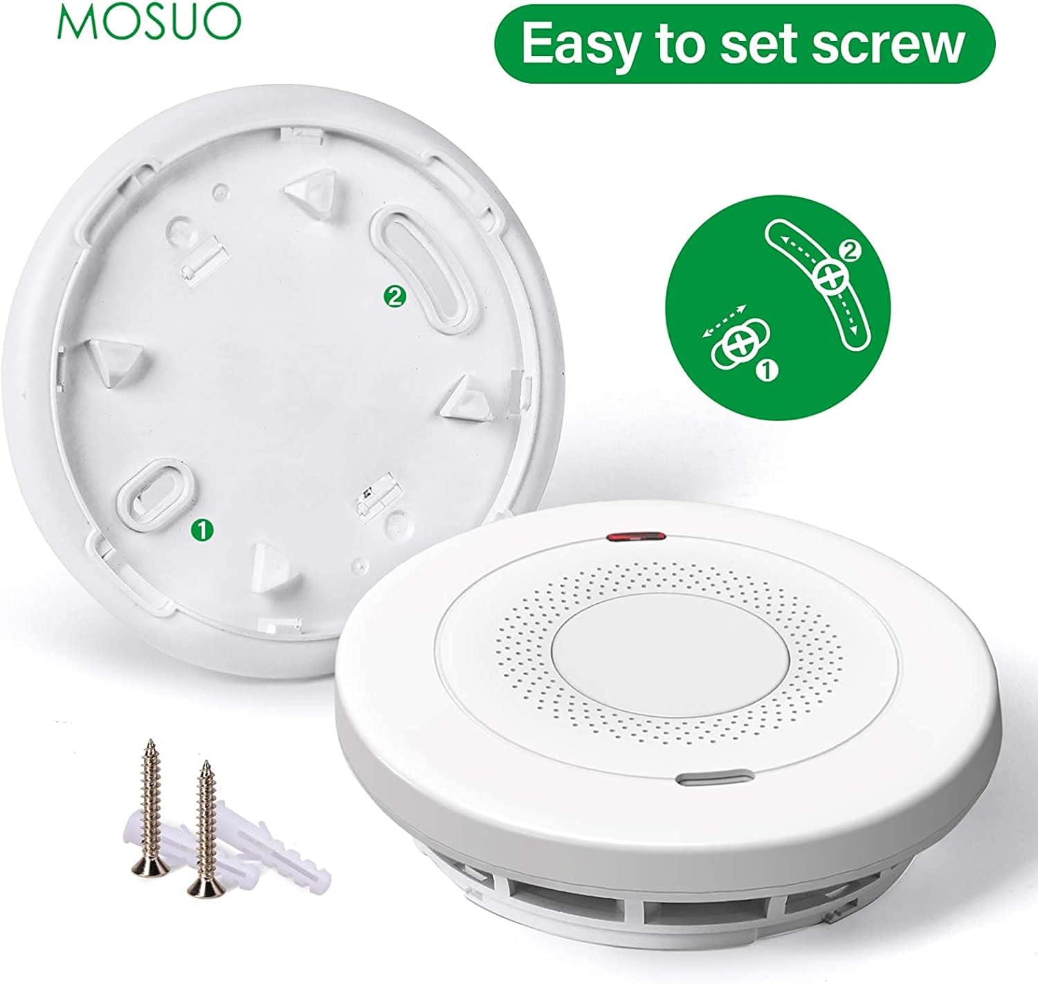 3PCS Smoke and Carbon Monoxide Detector Alarm,MOSUO Detector Alarm with Voice Warning,10 Year Lithium Battery Backup, Dual Sensor Smoke CO Alarm Complies with UL 217 & UL 2034 Standards(AJ-933)