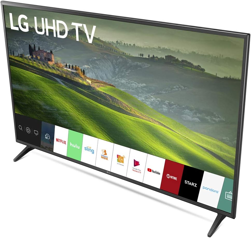 LG 49UM6900 49-inch HDR 4K UHD Smart IPS LED TV Bundle with Deco Mount Flat Wall Mount Kit, Deco Gear Wireless Backlit Keyboard and 6-Outlet Surge Adapter with Night Light