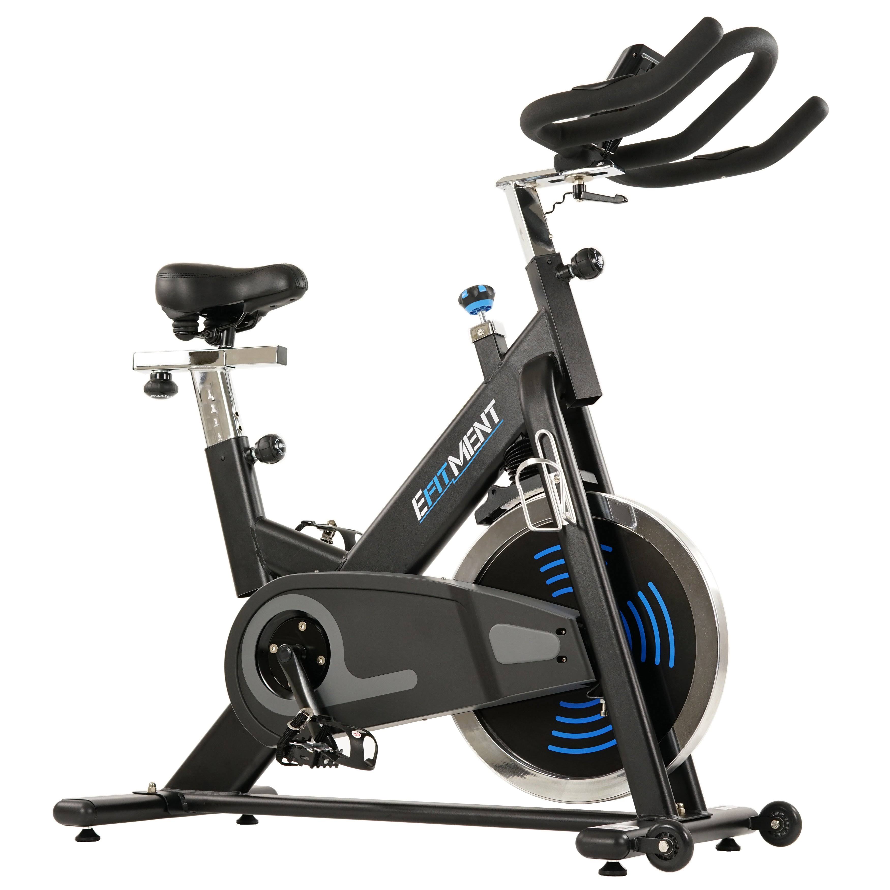 EFITMENT Indoor Cycle Bike, Magnetic Cycling Trainer Exercise Bike w/ 40 lb Flywheel, Belt Drive and LCD Monitor with Tablet Hol