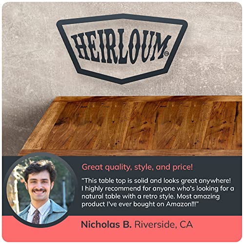 Reclaimed Wood Table Top - Rustic Recycled Solid Wooden Piece Perfect for Signs, Counters, Kitchens, Dining and Coffee Table Tops (Reclaimed Wood Table Top with Metal Edge, 24" x 48")