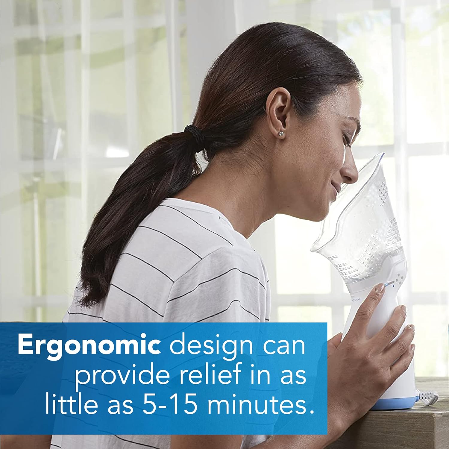 Vicks Personal Sinus&nbsp;Steam Inhaler&nbsp;with Soft Face Mask &ndash;&nbsp;Face Humidifier&nbsp;with Targeted Steam Relief Aids with Sinus Problems, Congestion and Cough