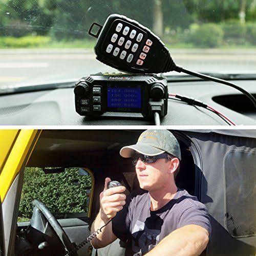 Radioddity DB25 Pro Dual Band Quad-standby Mini Mobile Car Truck Radio VHF UHF 4 Color Display 25W Vehicle Transceiver with Cabl