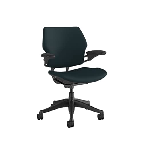 Humanscale Freedom Office Chair - Ergonomic Work Chair with Standard Height Adjustable Duron Arms - Wheels for Carpet - Graphite Frame with Crocus Lotus Fabric