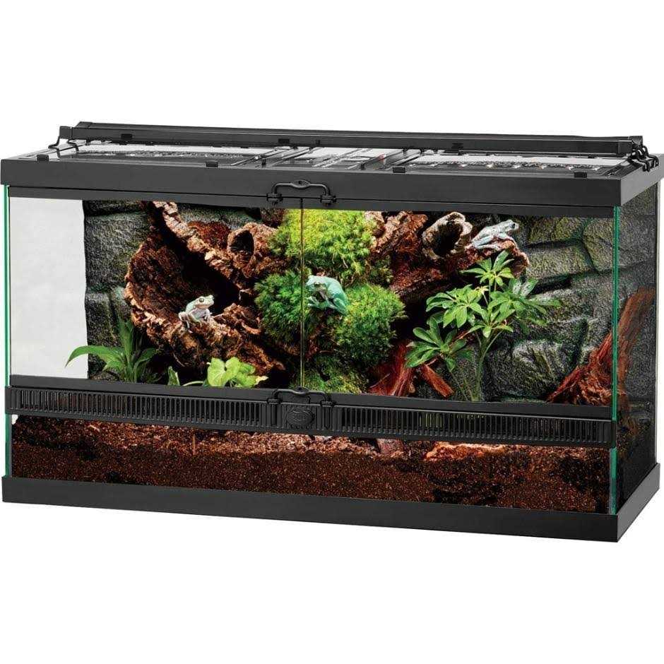 Zilla Front Opening Terrarium with Realistic Rock Foam Background - Pet Supplies online store