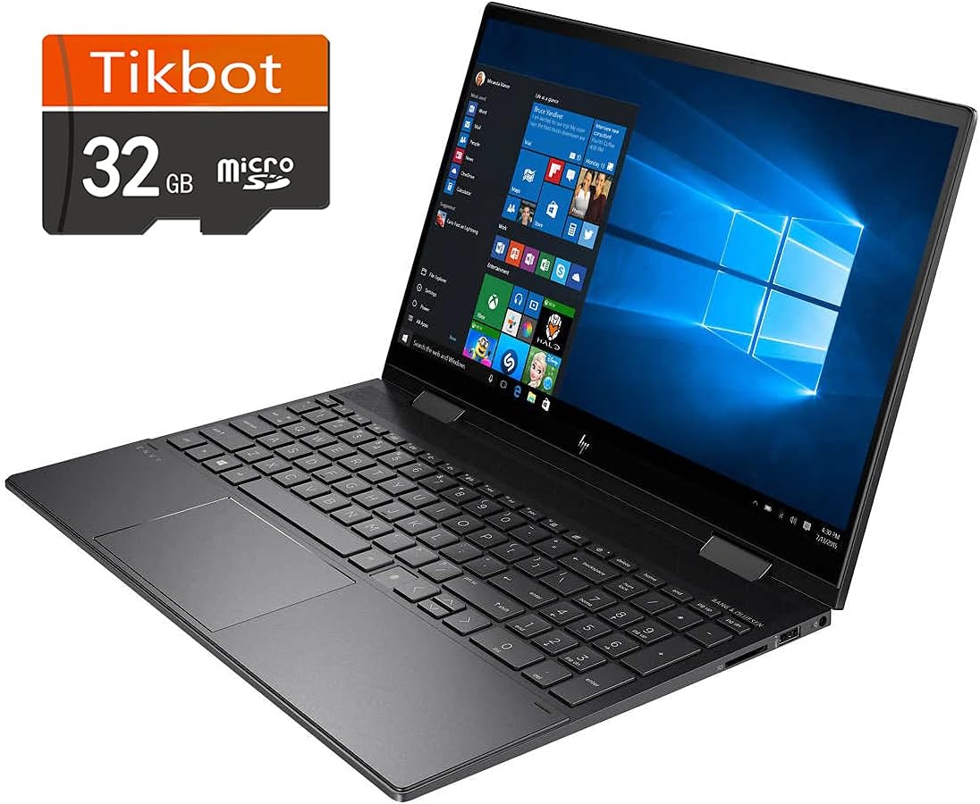 HP Envy x360 15.6 Touchscreen 2-in-1 FHD IPS Laptop, AMD Ryzen 7 5700U, Webcam, Backlit KB, Fingerprint, HDMI, AMD Radeon Graphics, Windows 10, 12GB RAM, 512GB PCIe SSD, with 32GB SD Card