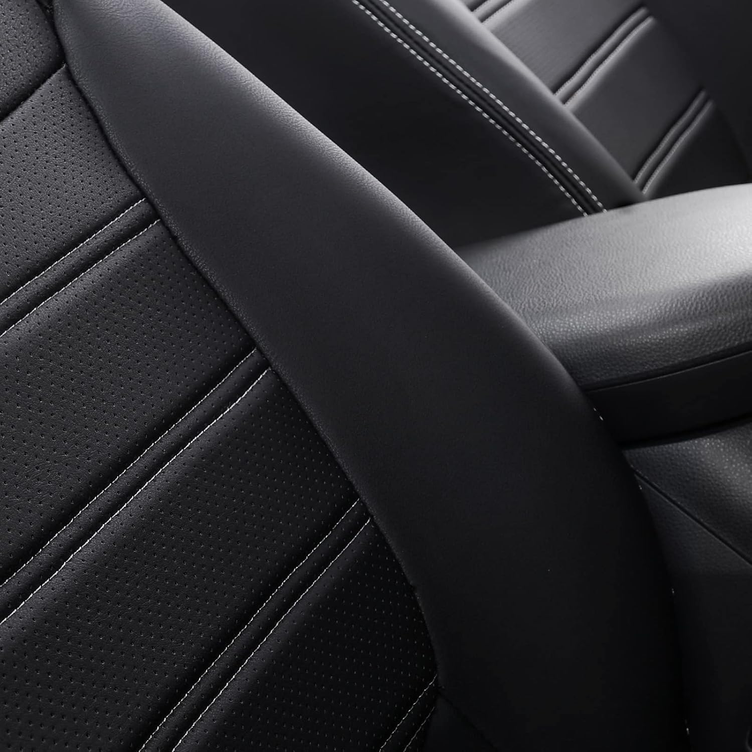 Xipoo Fit Toyota RAV4 Seat Covers Front and Rear PU Leather Seat Covers for Toyota Rav4 2019 2020 2021 2022 Accessories (2019-2022 RAV4(Not for Adventure and TRD-Off Road), Black)