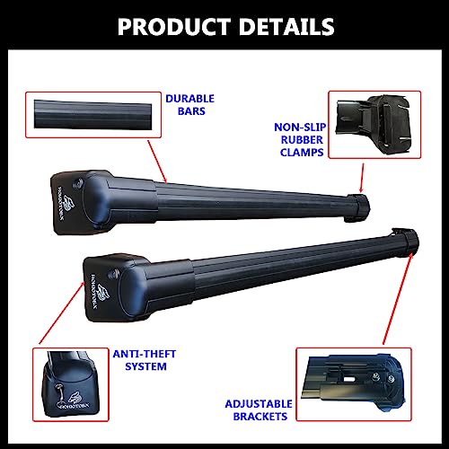 RAA ROKIOTOEX Coyote Roof Rack Crossbars Fit for 2019-2024 Lexu-s UX Flush Side Rails, Lockable Cross Bars for Rooftop Cargo Box Luggage, Ski Board, Bike Carrier – Black KT20