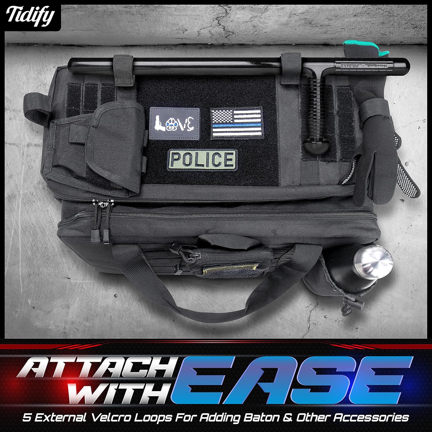 Patrol Bag for Law Enforcement - Police Tactical Gear Bag Car Seat Organizer, Range Bag & MOLLE Organizer with Tons of Storage and Comfort. Heavy Duty & Water Resistant. Space for Laptop.