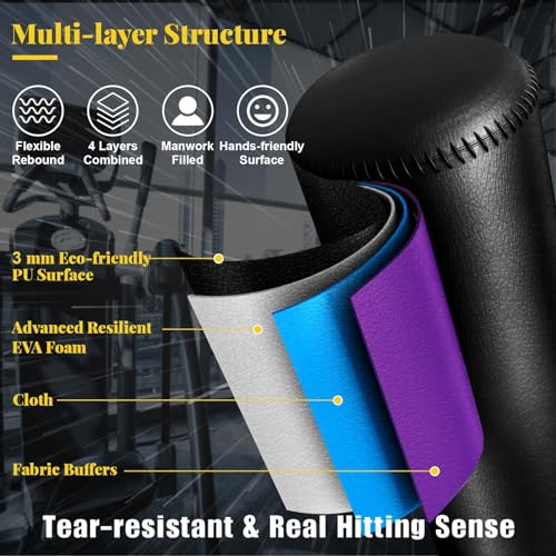 Punching Bag with Stand 70’’-203lbs, Freestanding Heavy Boxing Bag Including 12OZ Pro Gloves for Adult Youth, Men Stand Kickboxing Bags