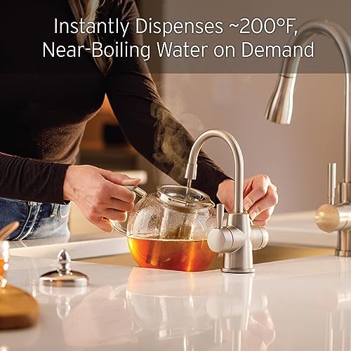 InSinkErator HOT250 Instant Hot Water Dispenser System, Single-Handle Faucet in Satin Nickel with 2/3-Gallon Stainless Steel Tank, H250SN-SS