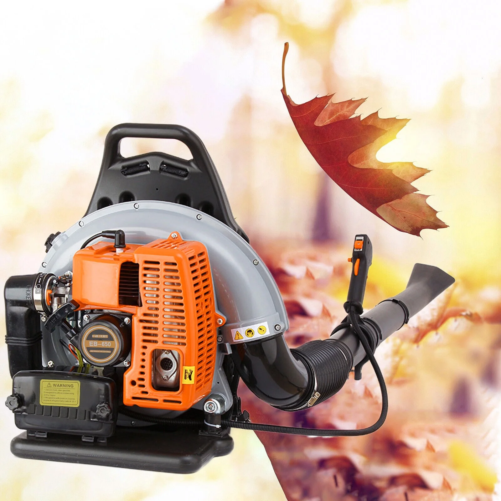 65CC 3.6HP Backpack Leaf Blower,2-Cycle Portable Backpack Blower Gas Powered, 635-CFM, Powerful Clearing Performance & Ergonomic Harness System, Air Blower for Garden Snow Dirt Debris