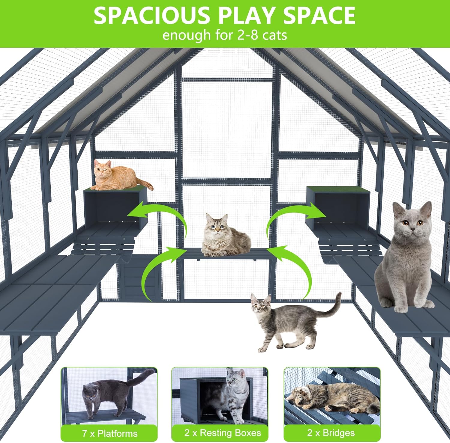 Large Catio Outdoor Cat Enclosure