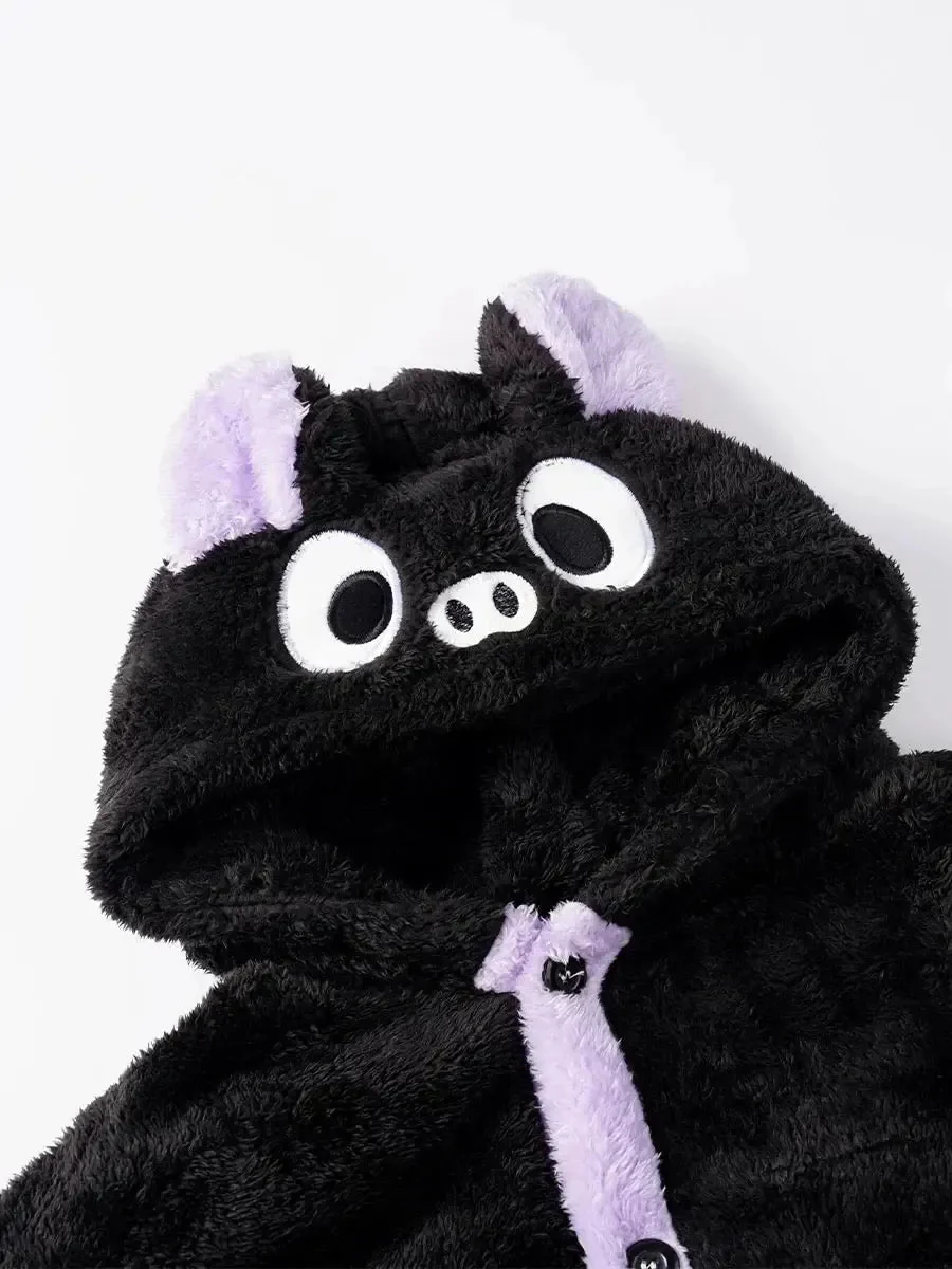 'Batsy' Kawaii Fleeced Bear Pattern Warm Pjms