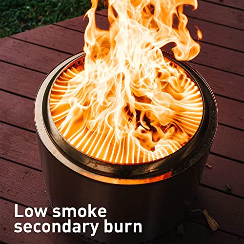 Solo Stove Ranger Cast Iron Wok Cooking Bundle 2.0 | Portable Smokeless Fire Pit, Stand, Woktop & Hub, Wood Burning, Removable Ash Pan, Stainless Steel/Cast Iron, H: 22in x Dia: 14.25in, 31lbs