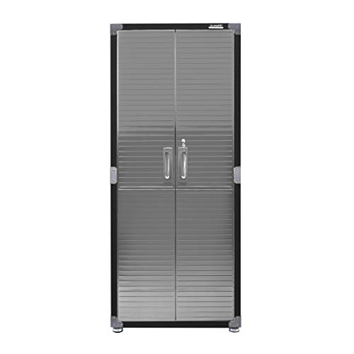 Seville Classics UltraHD Solid Steel Lockable Metal Storage Cabinet Locker Organizer, w/Adjustable Shelves for Garage, Warehouse, Office, Classroom, Granite, 48" W x 24" D x 72" H
