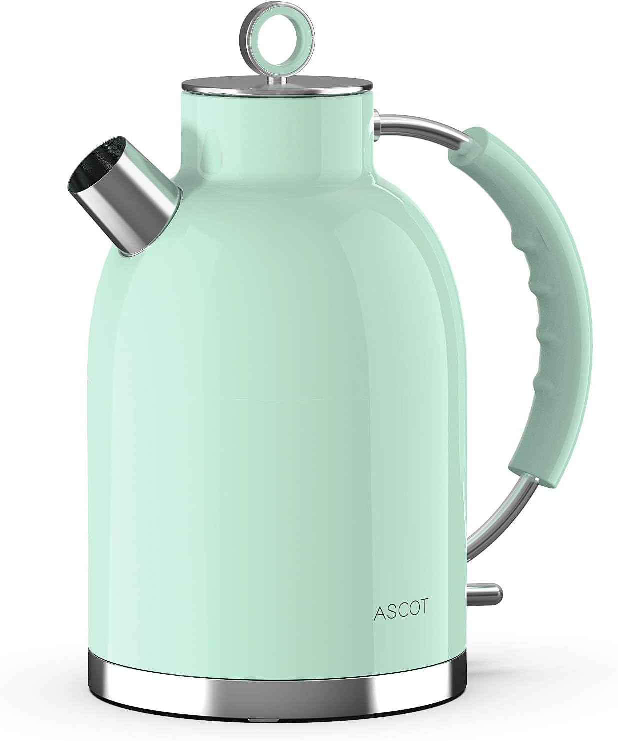 Electric Kettle,ASCOT Electric Kttle Stainless Steel Tea Kettle Fast Boiling Water Heater 1.7L, 1500W, BPA-Free, Cordless, Automatic Shutoff, Boil-Dry Protection，White Pack of 2