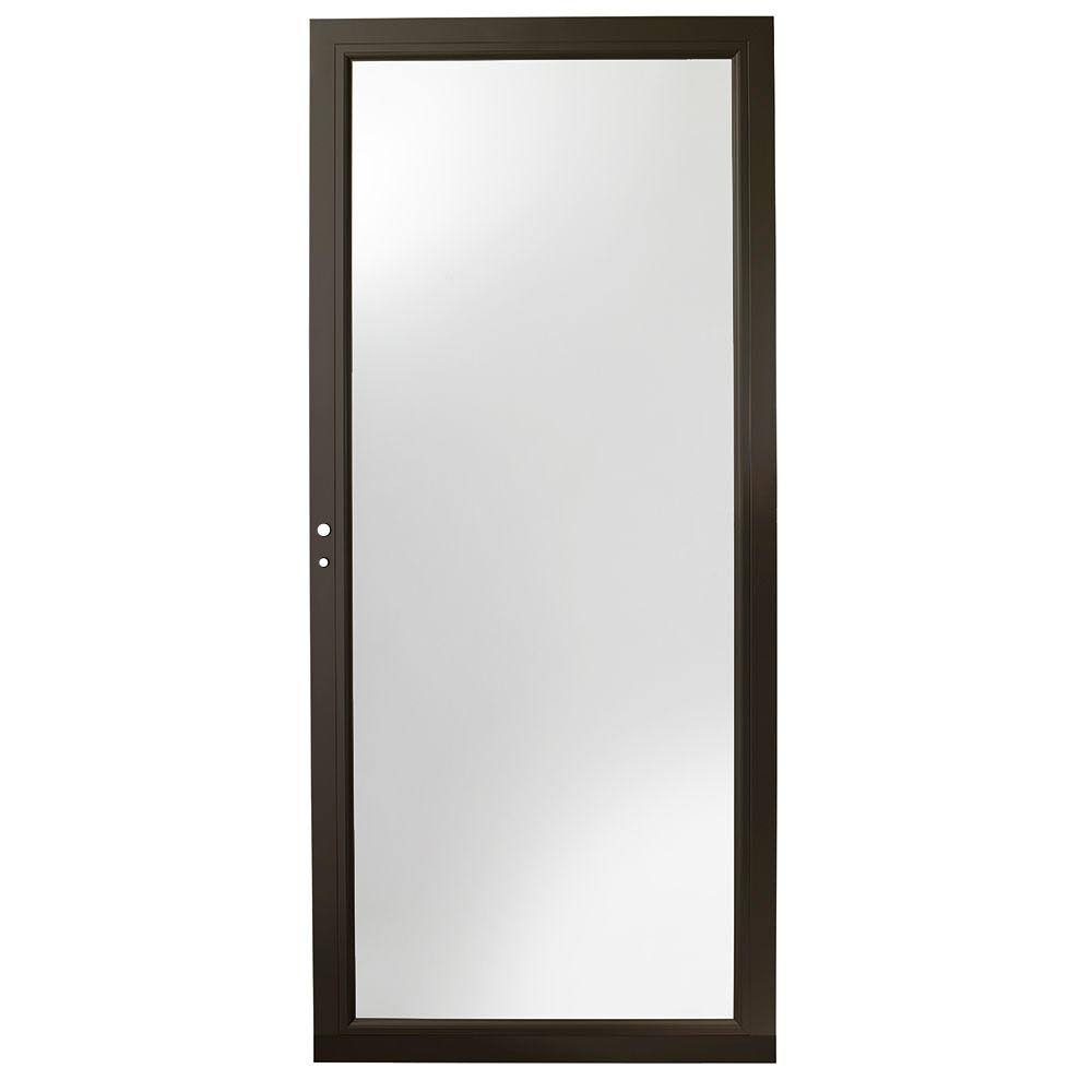Andersen 36 in. x 80 in. 3000 Series Bronze Left-Hand Fullview Easy Install Aluminum Storm Door