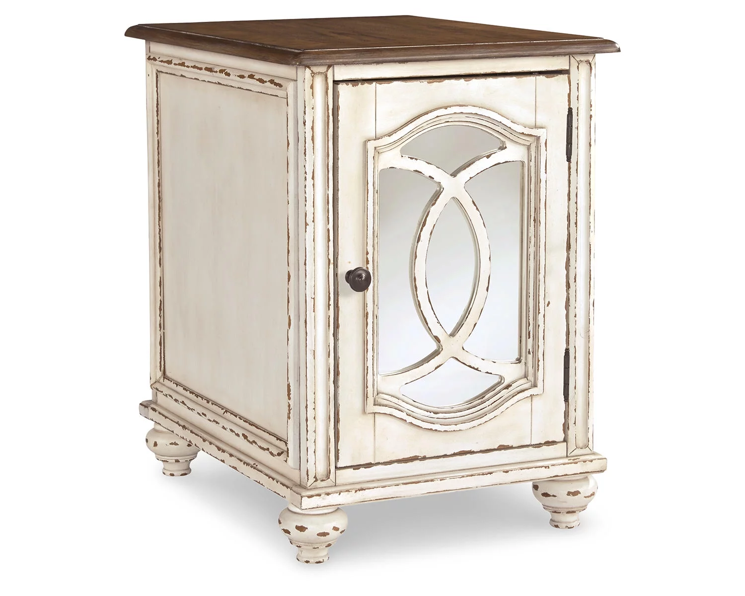 Signature Design by Ashley Casual Realyn Chairside End Table  White/Brown