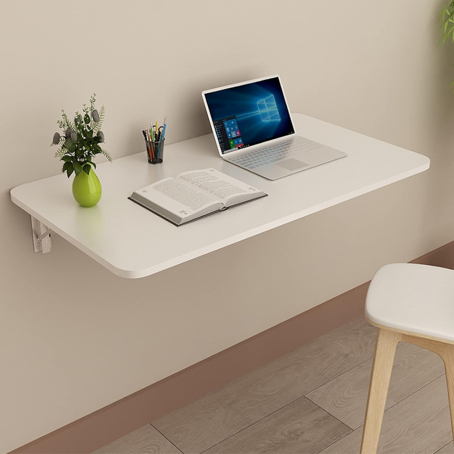 Wall Mounted Floating,Wall Mounted Fold Down Desk for Small Saving Spaces,for Laundry Room,Dining,Room,Study,Kitchen,Bar,White-60 * 30cm Fashionable