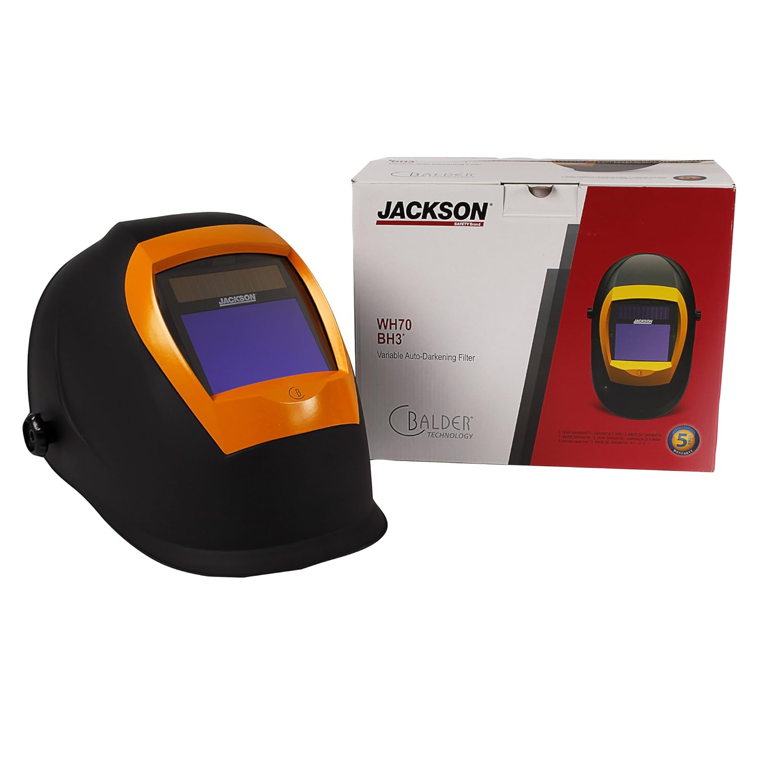 Jackson Safety BH3 Auto Darkening Filter Welding Helmet with Balder Technology, Black, Universal Size, 46157