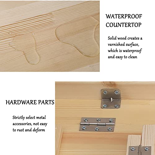 Side Table Solid Wood Wall Hanging Table Folding Table Dining Table Drop-Leaf Table Wall-Mounted Computer Table Desk Wall Table Study Table Double Support Side Table (Size : 80 * 40cm(31 * 16 (60 * 45