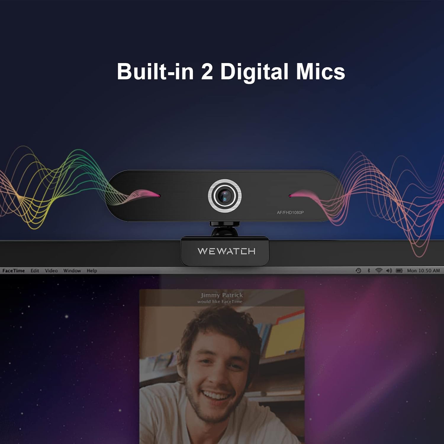 1080P Webcam, WEWATCH PCF2 Web Camera with 2 Microphone, Auto Focus Webcams, Plug & Play USB Webcam, Low Light Correction,Auto Exposure Control for Live Streaming/Video Conference, Zoom/Skype/FaceTime